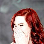 Pic of Innocent redhead schoolgirl Trinity May showing off he pussy in school