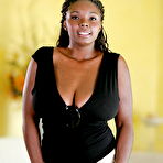 Pic of Ebony Stacy Adams demonstrates her big boobies on camera!