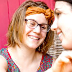 Pic of Amateur dykes Amanda B and Amber lick and finger horny beavers