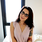 Pic of Nerdy mature lady Chasey Devil dildos her pussy and asshole while masturbating