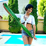 Pic of Candy Scott gets her fun holes double stuffed by the gang