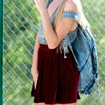 Pic of Nancy A gets naked outdoors and cools off her slim body with a chocolate popsicle