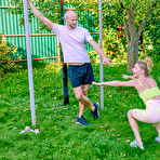 Pic of Stella Bliss gets drilled by her trainer after working out