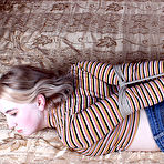 Pic of Bound Feet | Charlotte hogtied on bed