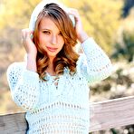 Pic of Alyssa Branch reveals her petite figure, bubble butt, and pink pussy in nature